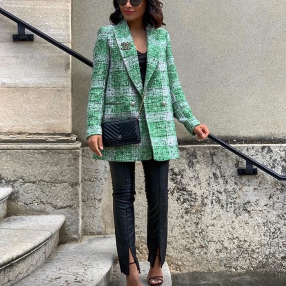 ZARA Tweed Blazer , Blogger Favorite, Plaid